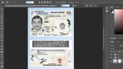 USA North Carolina driving license PSD Template (2024-present)