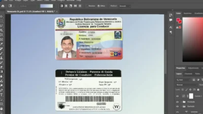 Venezuela Driver License PSD Template