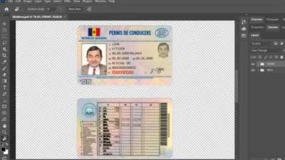 Moldova Driver license PSD Template