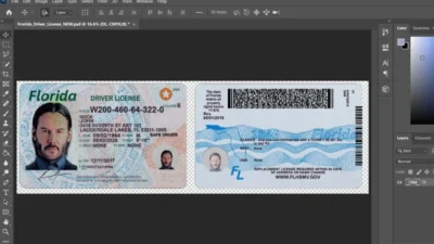 USA Florida driving license editable PSD Template V3