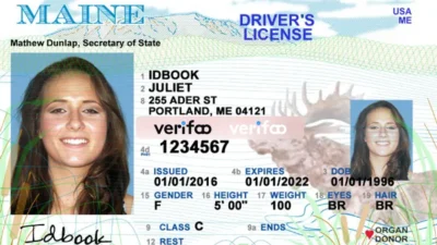Free Download Maine Driver Licence Template in psd format