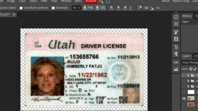 Utah driver license Psd Template