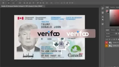 Canada Permanent resident card PSD Template