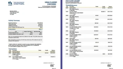 USA Checking Account Bank Statement Template in word and pdf format