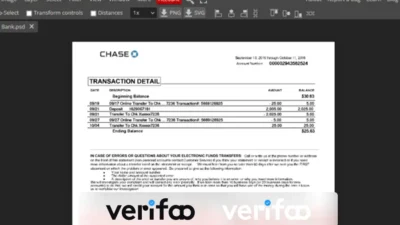 Chase USA Bank Statement psd template Free Download