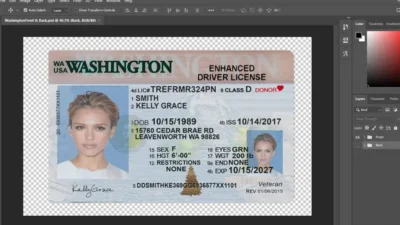 Washington Drivers License PSD Template V3