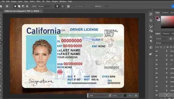 California Driver License Psd Template v3