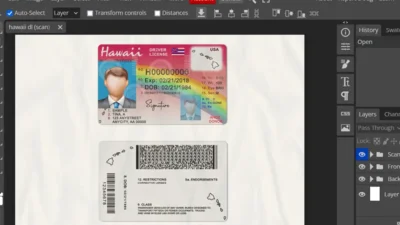 Hawaii Drivers License Template PSD v2