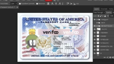 USA Passport ID Card PSD Template