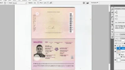 Malaysia passport psd template