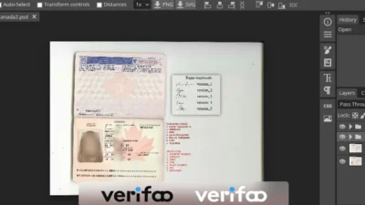 canada passport psd template (female)