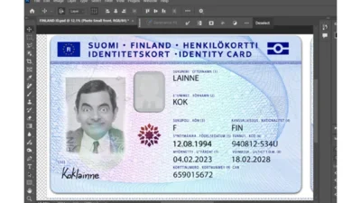 Finland identity card PSD template version 2 (1200 DPI)