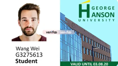 Geoge Hanson University Student ID Cards PSD Templates
