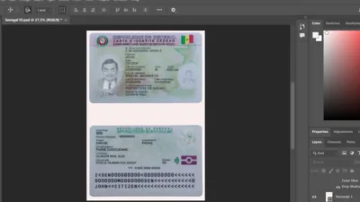 senegal Fake ID Card PSD Template