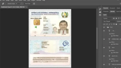 Guatemala ID card PSD Template
