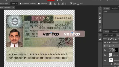 France Schengen Visa template in PSD format, fully editable