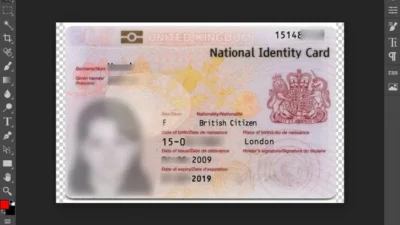 UK ID Card template In PSD Format