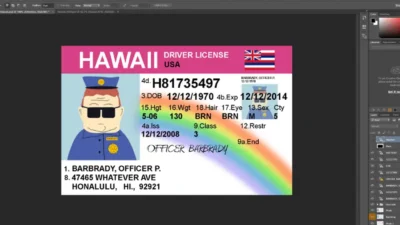 Hawaii Drivers License Template – PSD Photoshop File