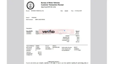 USA Indiana Motor Vehicle Registration Renewal Template in word and pdf format