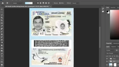 North Carolina Drivers License PSD Template (2024–present)