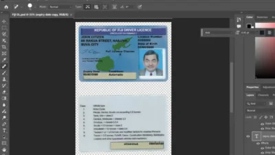 Fiji Driver license Fake PSD Template
