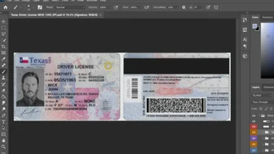 Texas Driving License PSD Template New 1200DPI