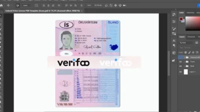 Iceland driving licence psd template best quality and cheap