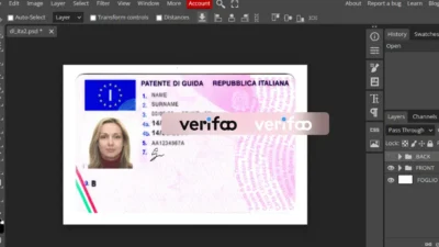 Italy Driving License PSD Template