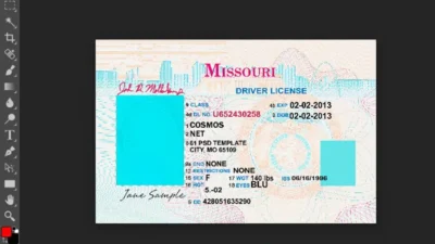 Missouri Drivers License Template In PSD Format