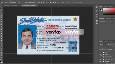 USA South Dakota driving license template in PSD format, fully editable 2022