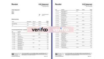 Lithuania Revolut Account Statement Template in word and pdf format
