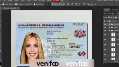 Latvia ID Card Psd Template