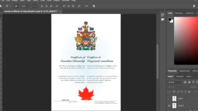 canada certificate of naturalization PSD Template 2025