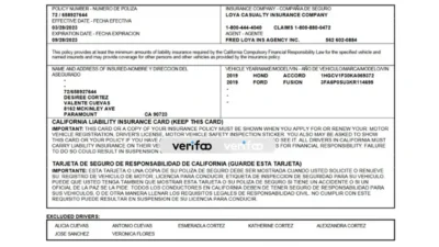 Loya Casualty USA Insurance ID Card Template – A Customizable Guide in PDF and Word Format