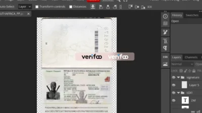 South Africa Passport PSD Template