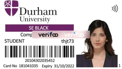 Durham University Student ID Cards with Fillable PSD Templates