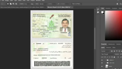 Fully Editable Morocco ID template in PSD format