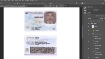 Costa Rica ID Card PSD Template