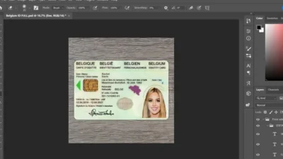 Belgium ID template in PSD format