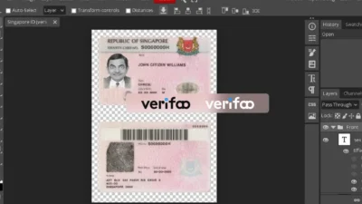 Singapore ID card Psd template