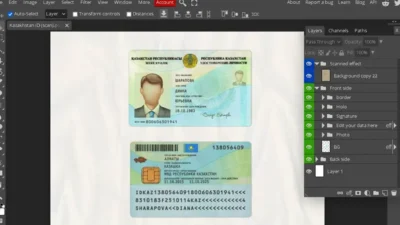 Kazakhstan ID Card PSD template