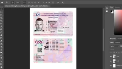 Switzerland Driving License Template (2023–Present)