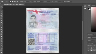 Georgia Country Driving License PSD Template