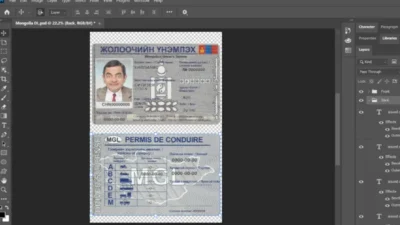 Mongolia Driving License PSD Template