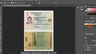UK provisional driving licence PSD Template