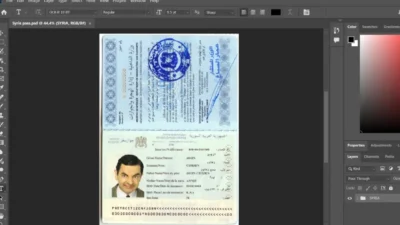 Syria passport template in PSD format fully editable