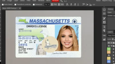 Massachusetts Driving Licence Template PSD