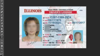 Illinois Driver License Template In PSD Format