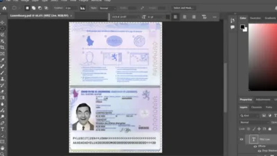 Luxembourg Passport psd Template