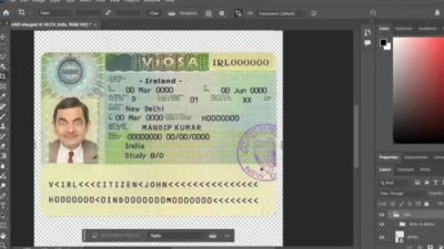 Ireland visa card psd template V2